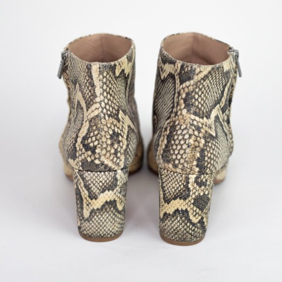 Loeffler Randal Greer Leather Ankle Boot Python Snake Print Size 8 - Picture 11 of 12